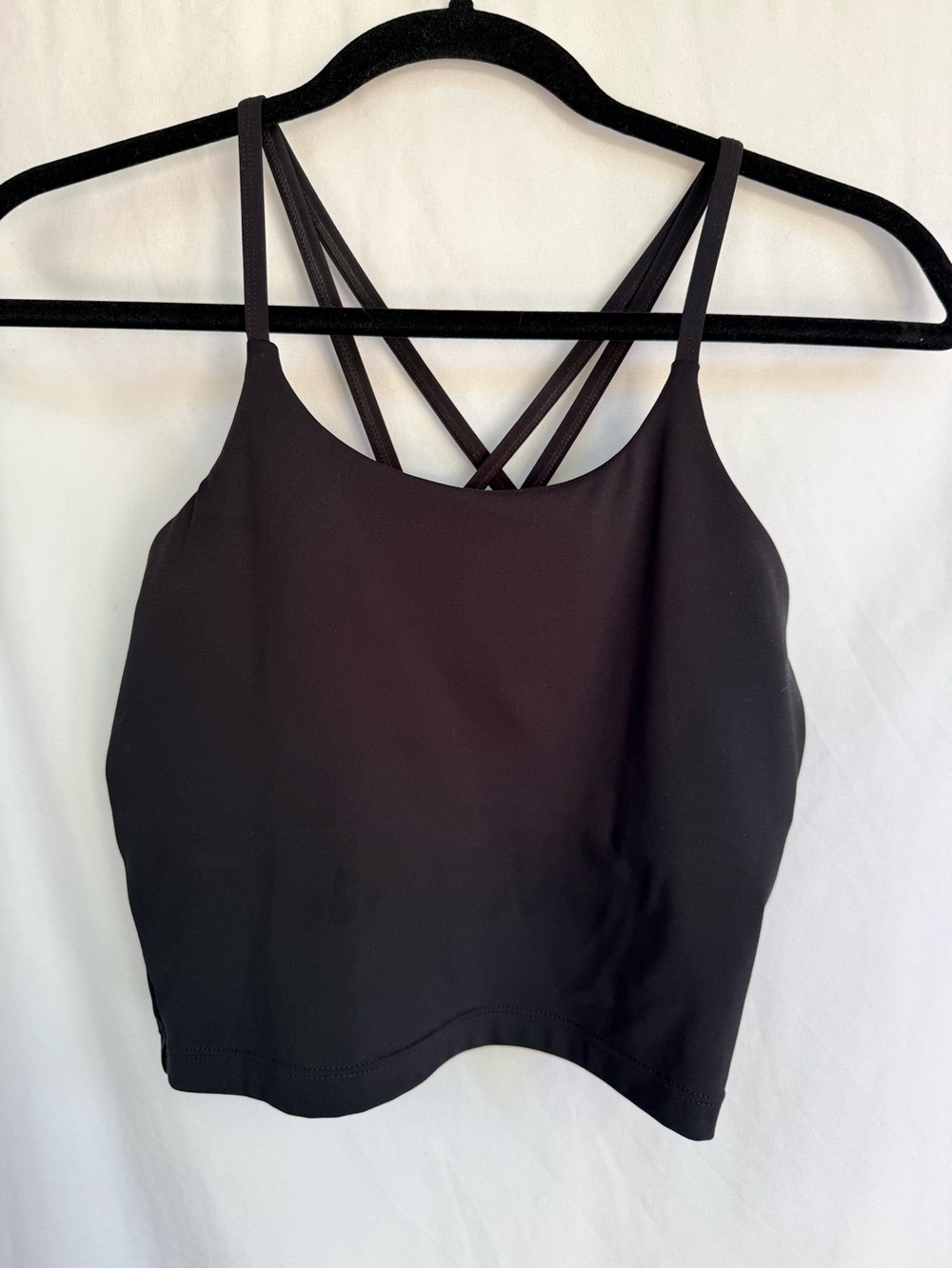 Black Strappy Crop Tank Top